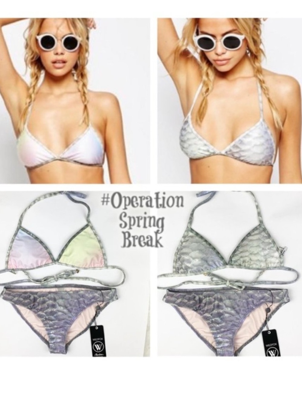 Wildfox Mermaid Scale Reversible String Bikini